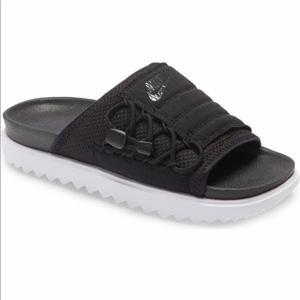 NIB Nike Asuna Slide sandal Toggled lacing cinches sporty-cool 1' heel limited